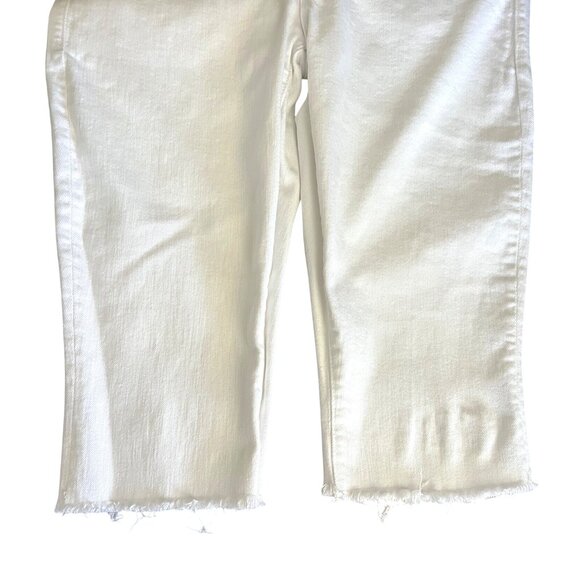 Mother The Looker Crop Jeans Fairest Off Them All White Denim Shorts Size 28 - Picture 13 of 16